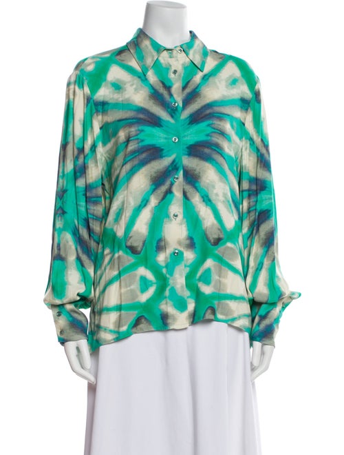 Alexis Printed Long Sleeve Button-Up Top