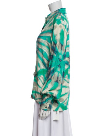 Alexis Printed Long Sleeve Button-Up Top