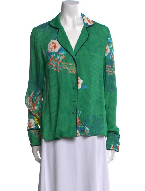 Alexis Floral Print V-Neck Button-Up Top