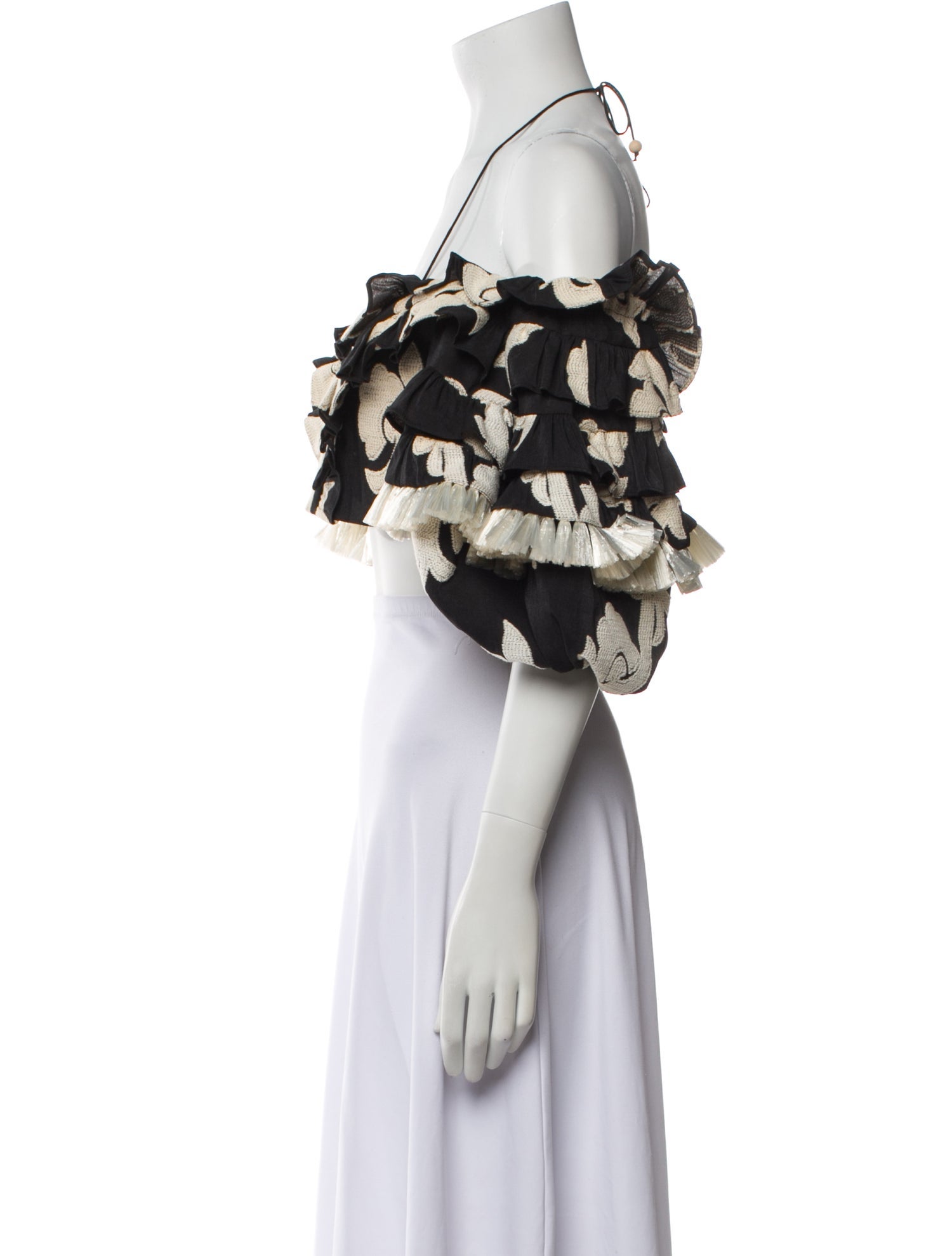 Alexis Floral Print Off-The-Shoulder Crop Top