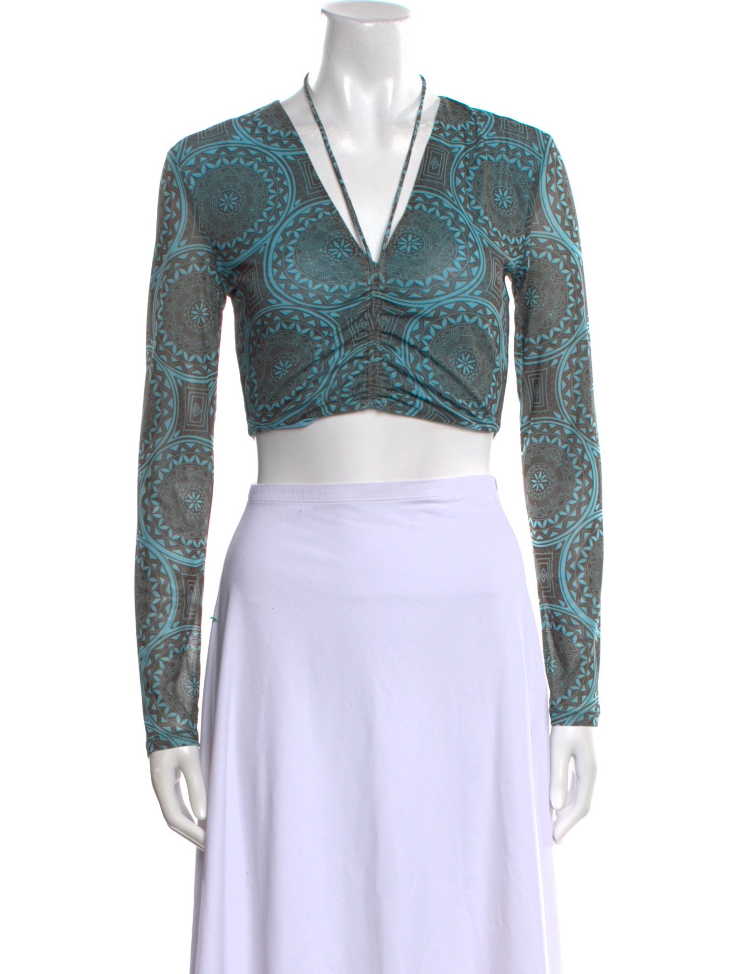 Alexis Paisley Print V-Neck Crop Top w/ Tags