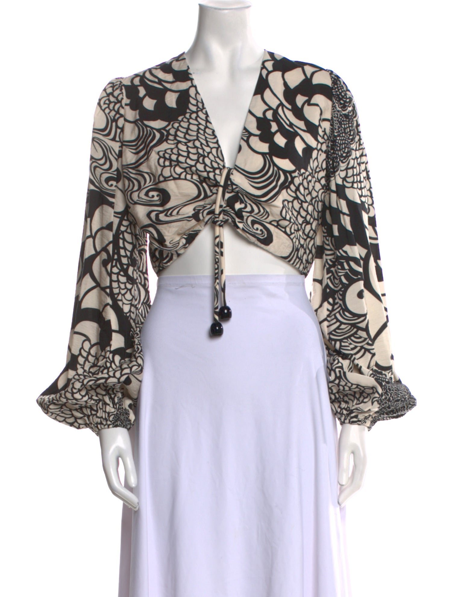 Alexis Printed V-Neck Crop Top