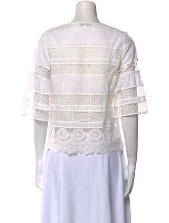 Alexis Lace Pattern V-Neck Blouse