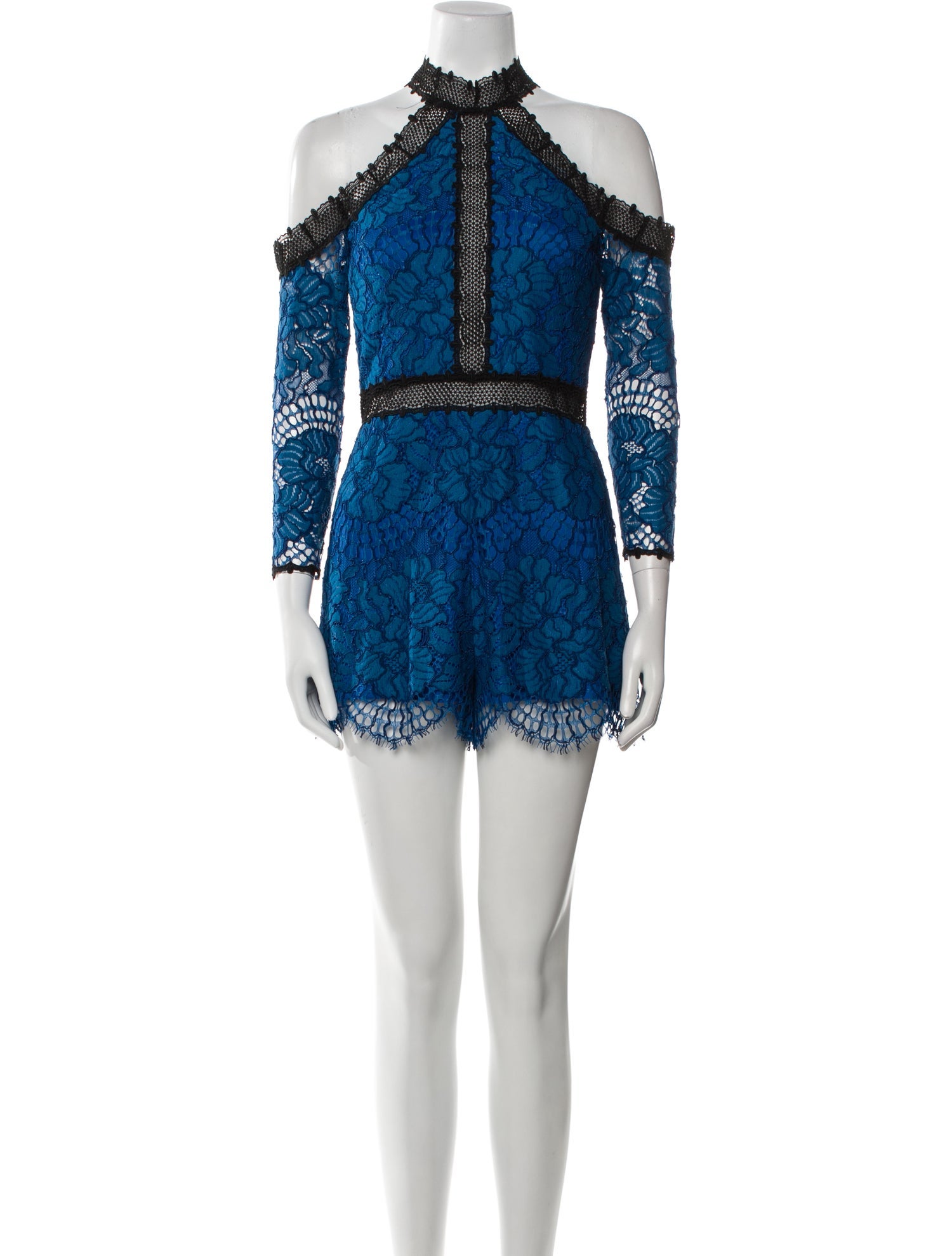 Alexis Lace Pattern Mock Neck Romper