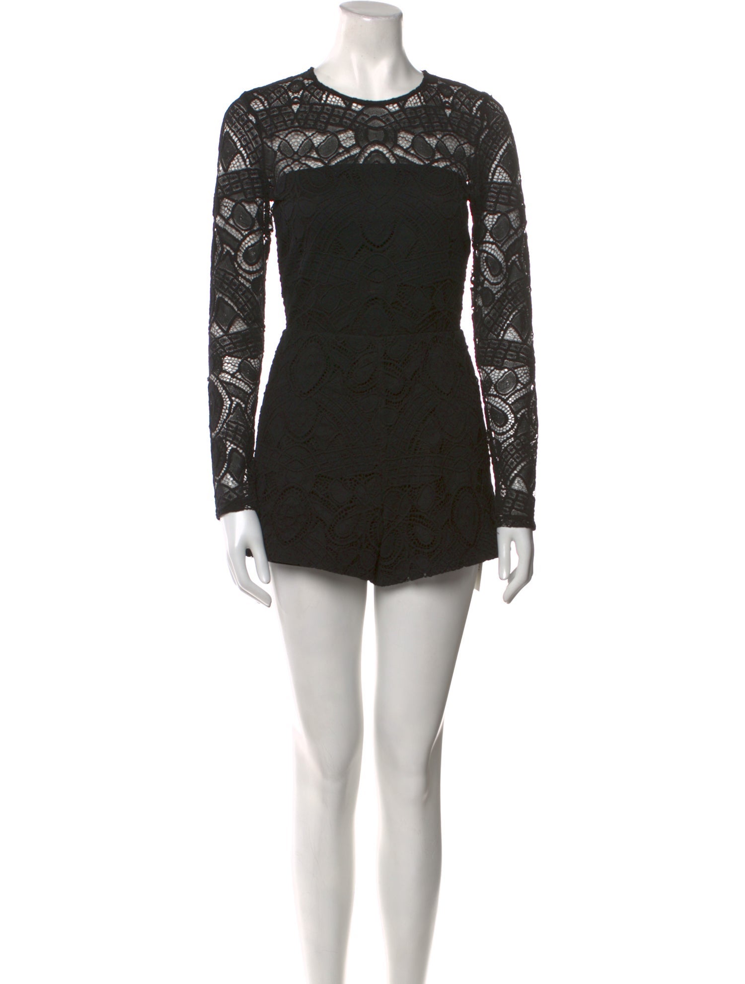Alexis Lace Pattern Crew Neck Romper