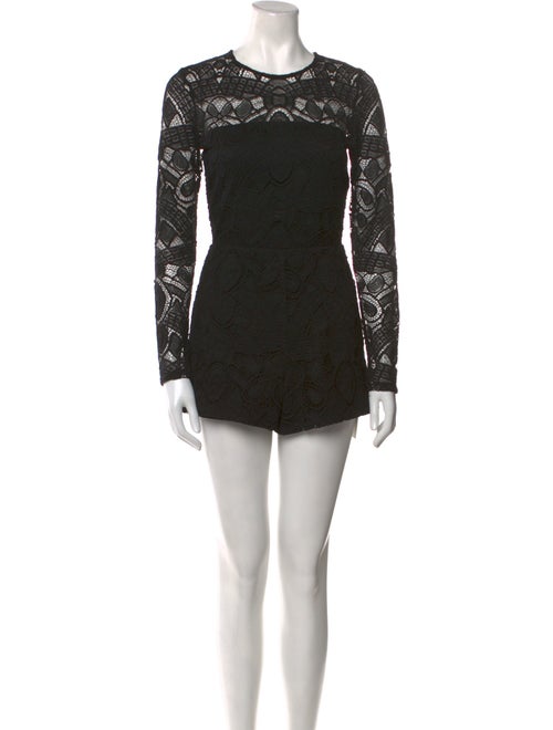 Alexis Lace Pattern Crew Neck Romper