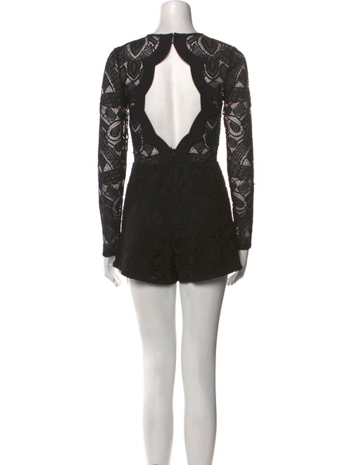 Alexis Lace Pattern Crew Neck Romper