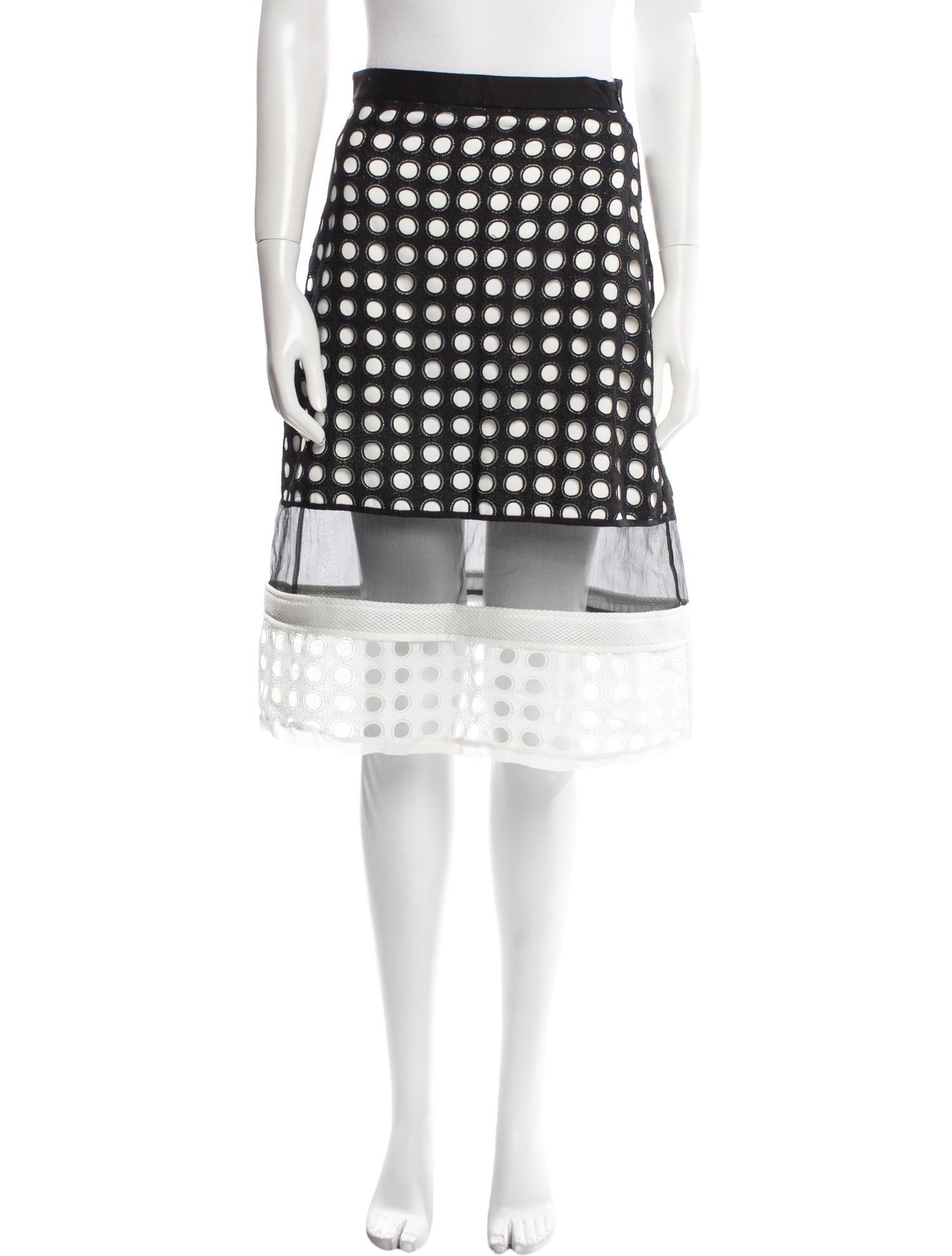 Alexis Polka Dot Print Knee-Length Skirt