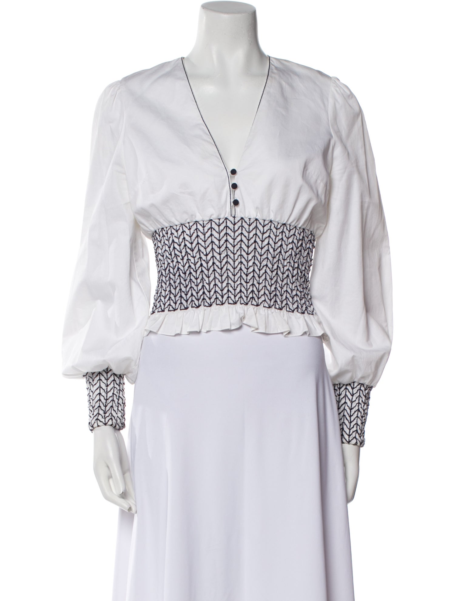 Alexis V-Neck Three-Quarter Sleeve Crop Top