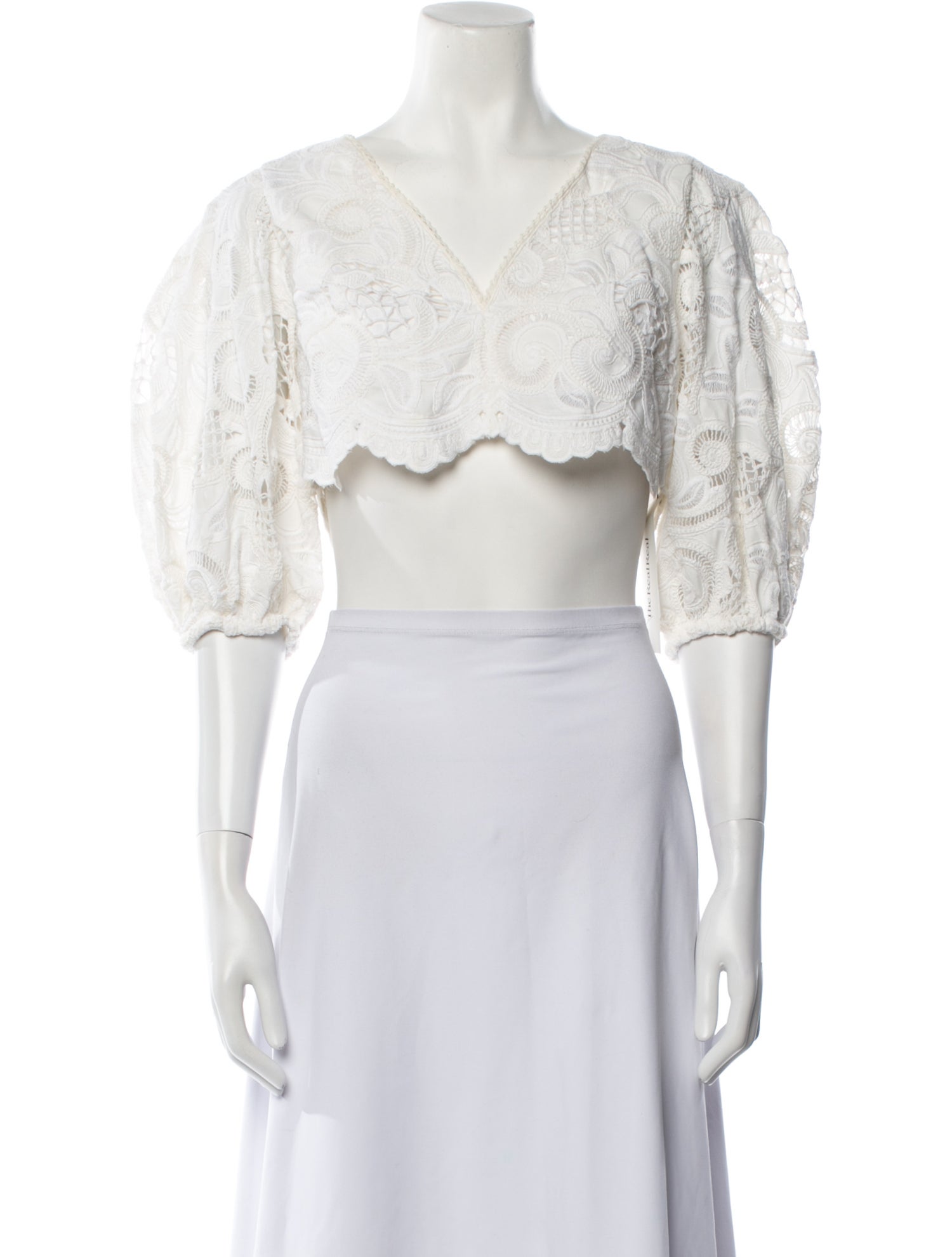 Alexis V-Neck Three-Quarter Sleeve Crop Top