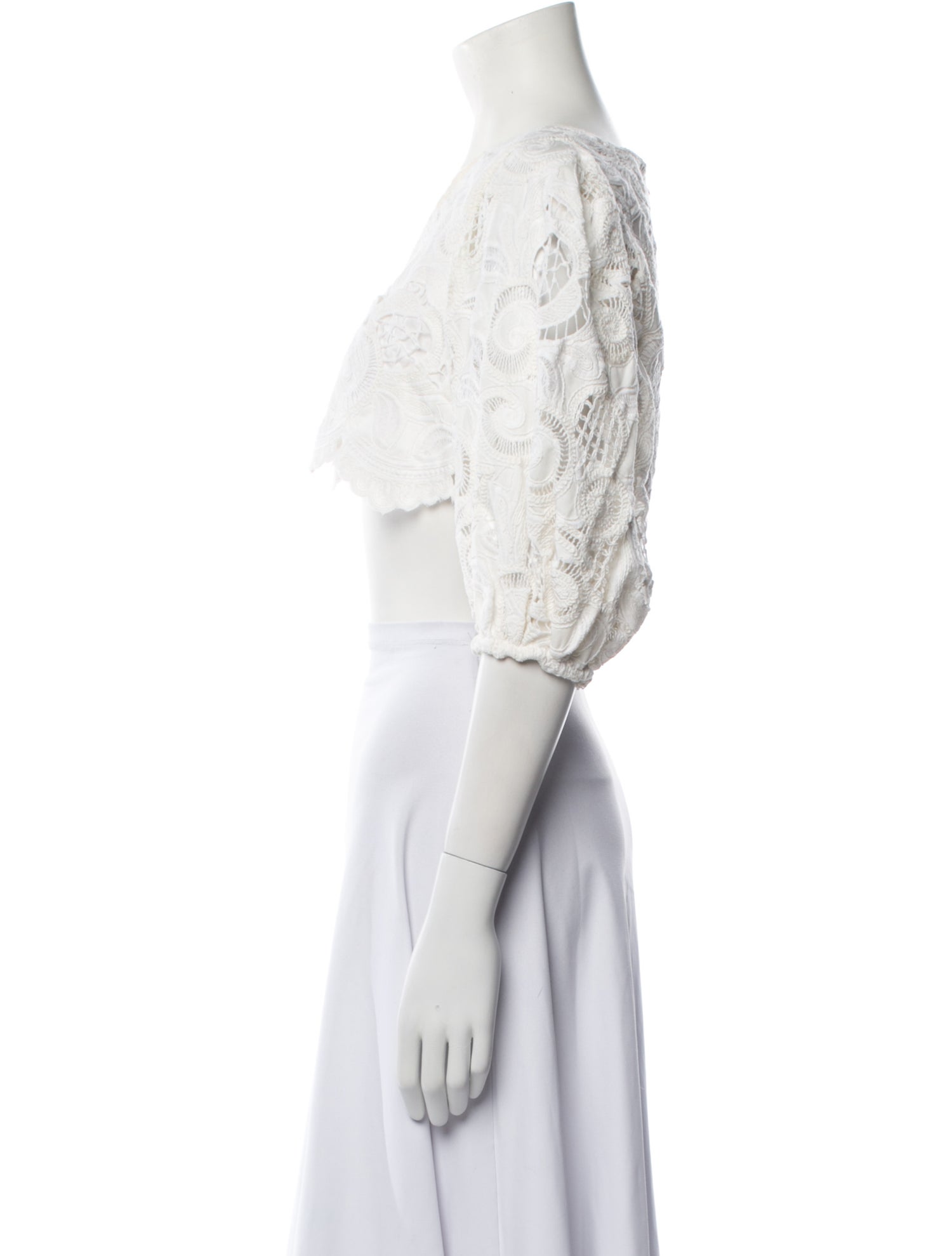 Alexis V-Neck Three-Quarter Sleeve Crop Top