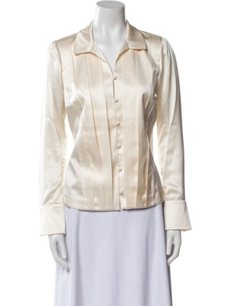 Alexis Silk Long Sleeve Button-Up Top
