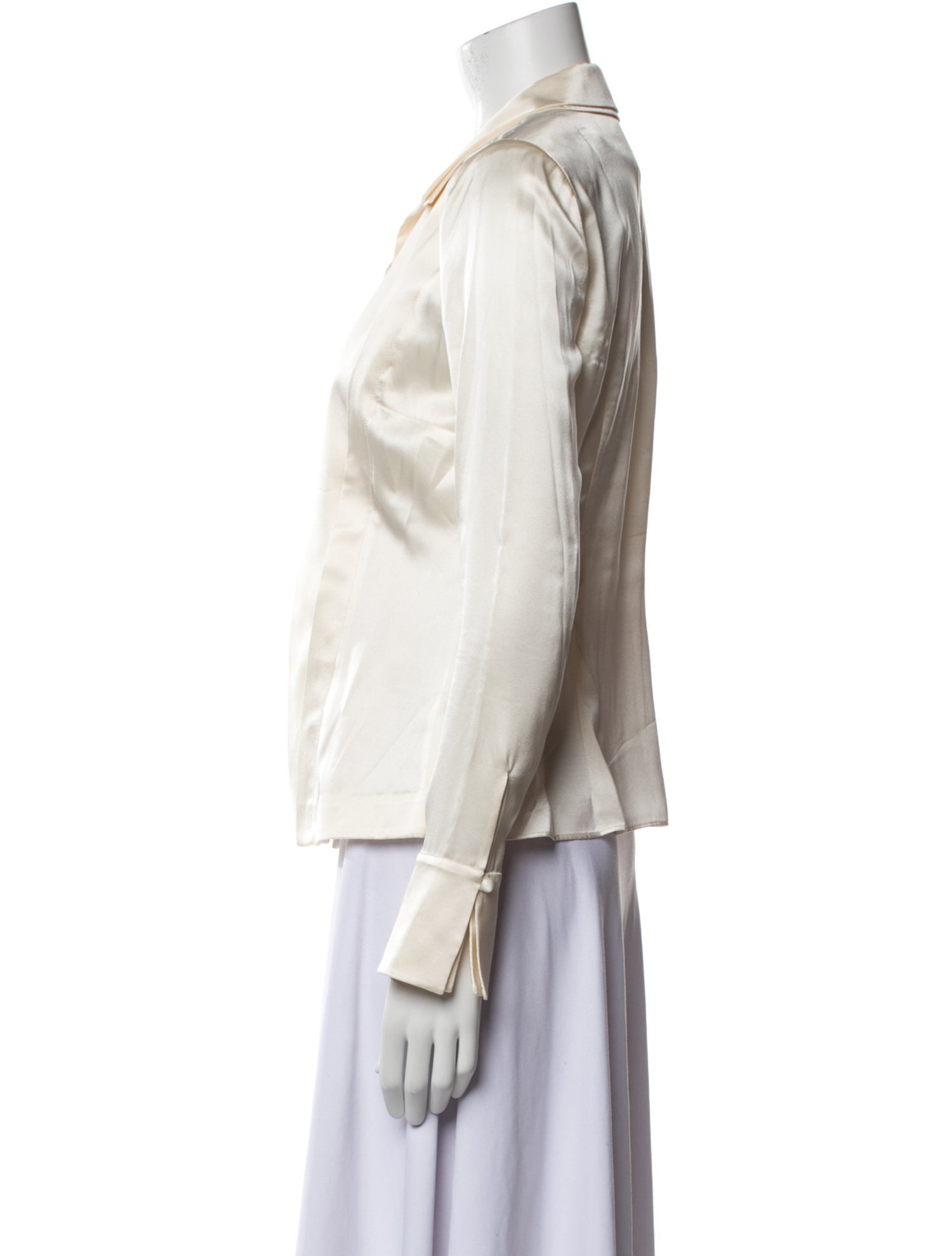 Alexis Silk Long Sleeve Button-Up Top