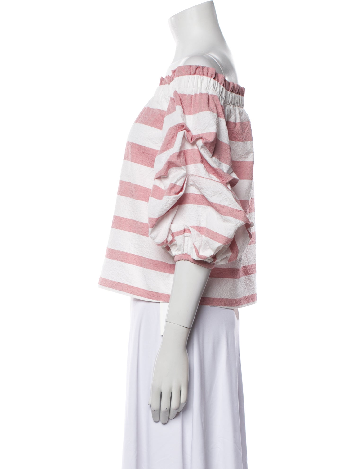 Alexis Striped Off-The-Shoulder Crop Top