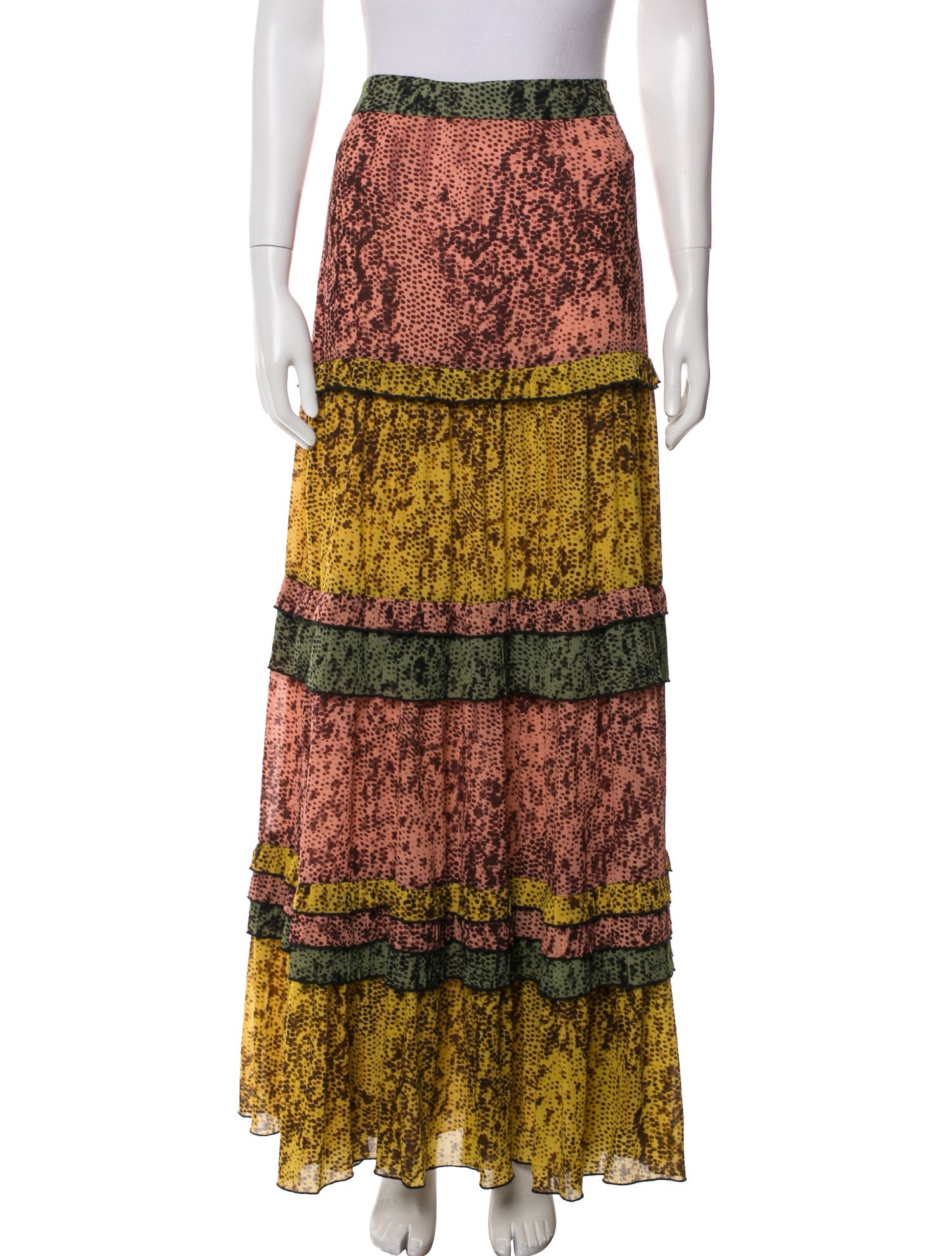 Alexis Polka Dot Print Long Skirt