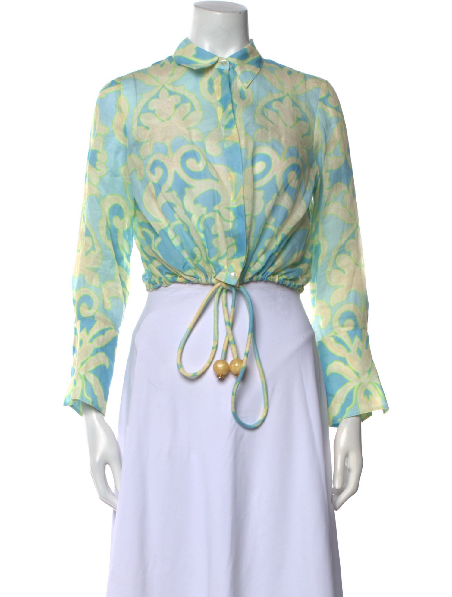 Alexis Printed Mock Neck Crop Top