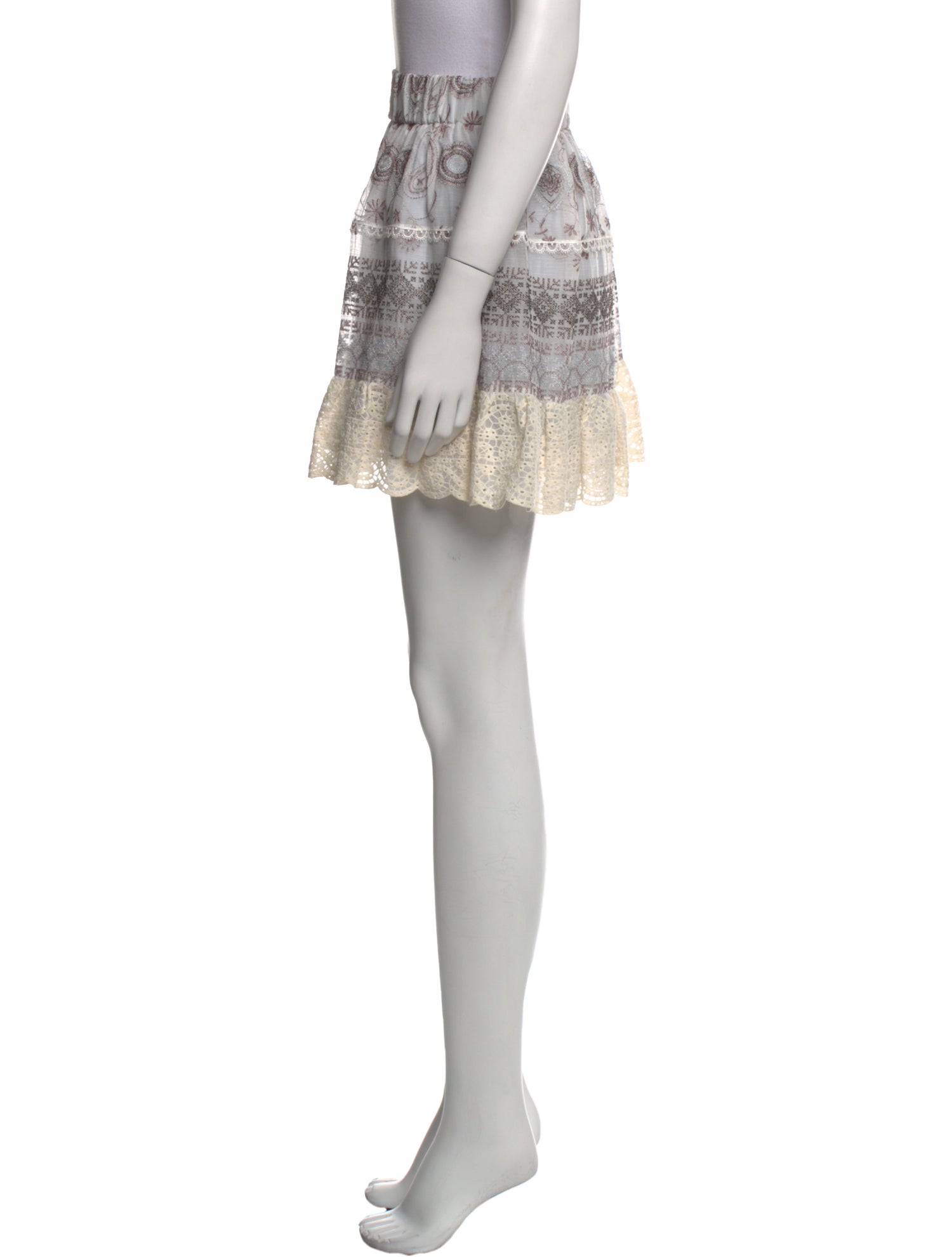 Alexis Lace Pattern Mini Skirt