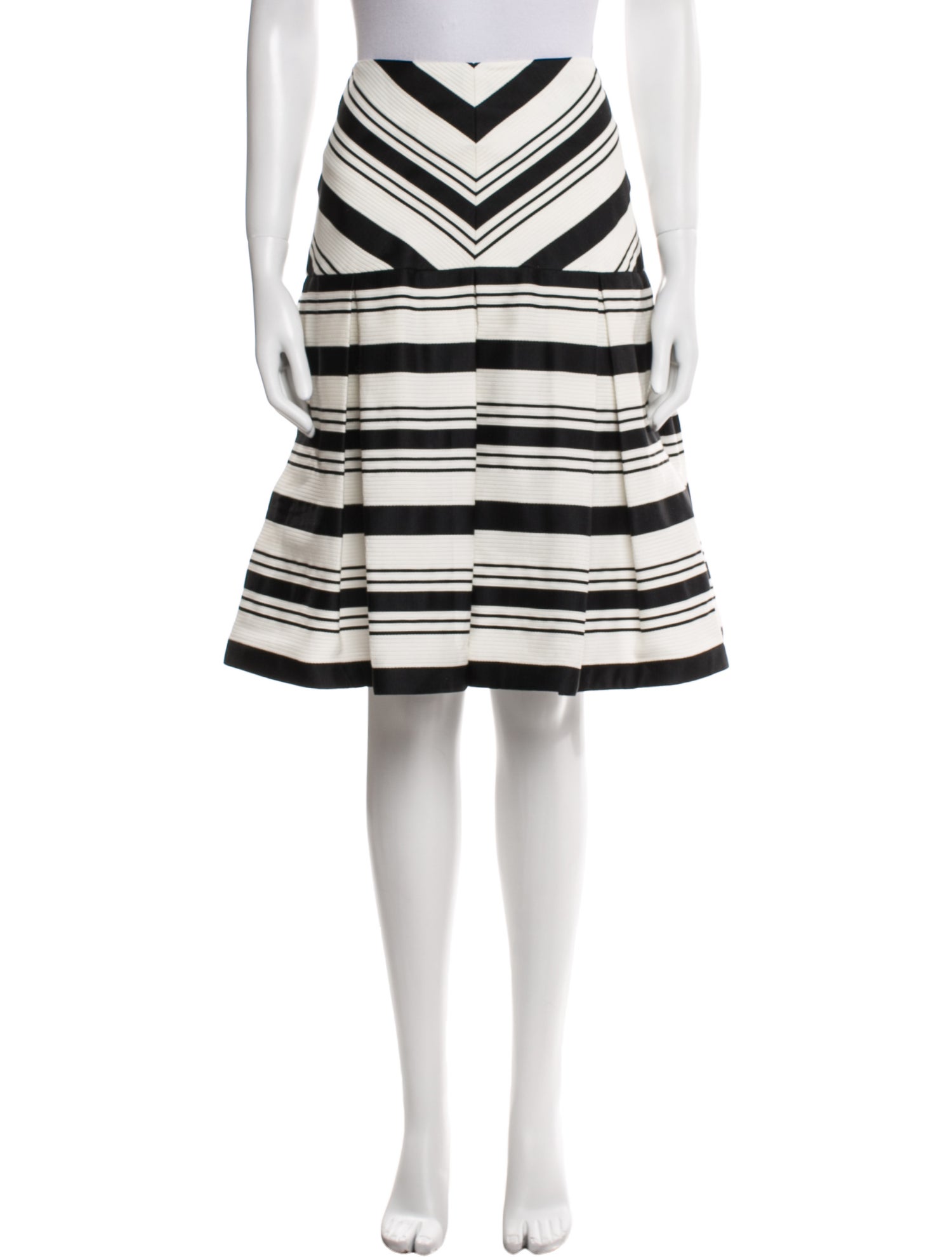 Alexis Striped Knee-Length Skirt