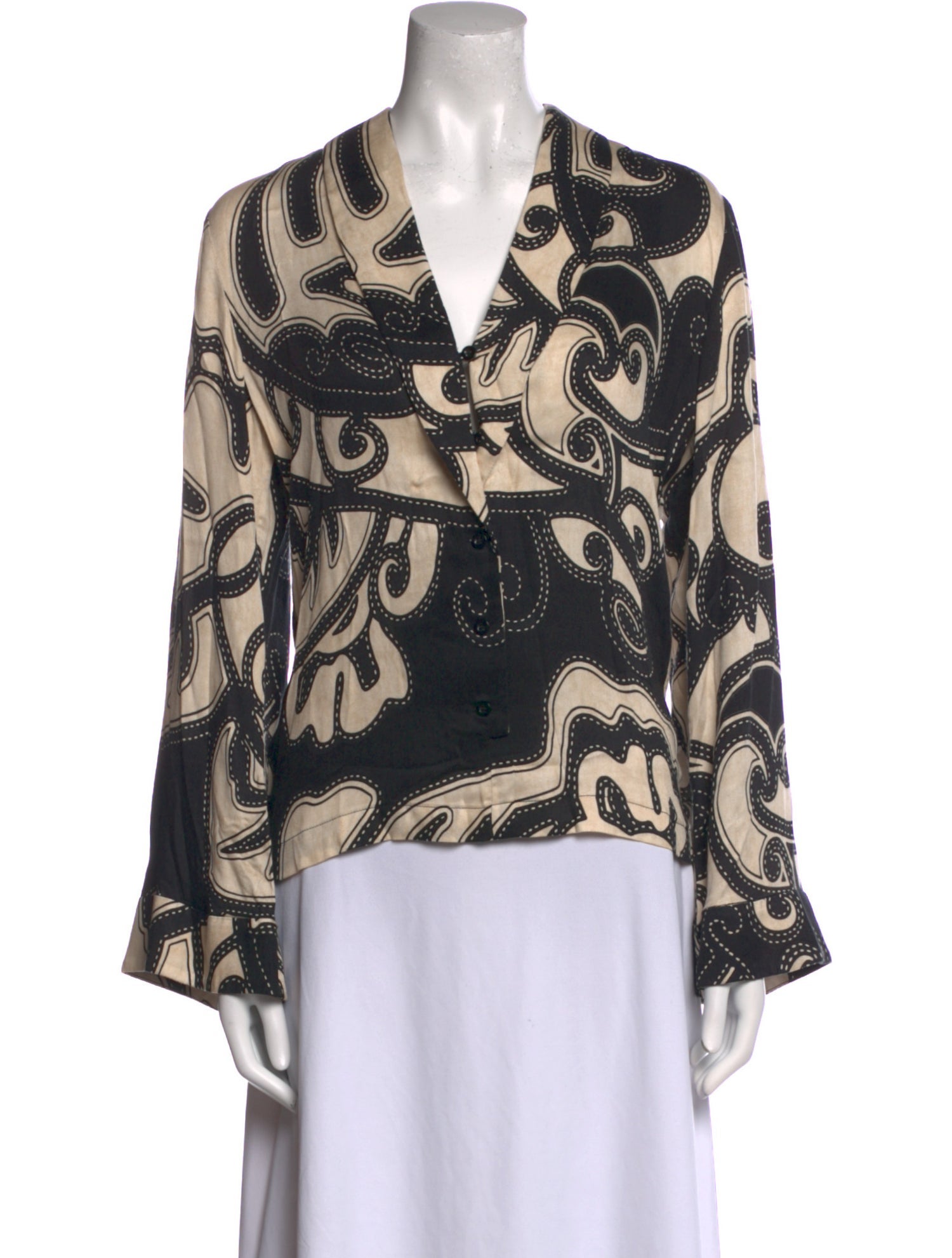 Alexis Printed V-Neck Blouse
