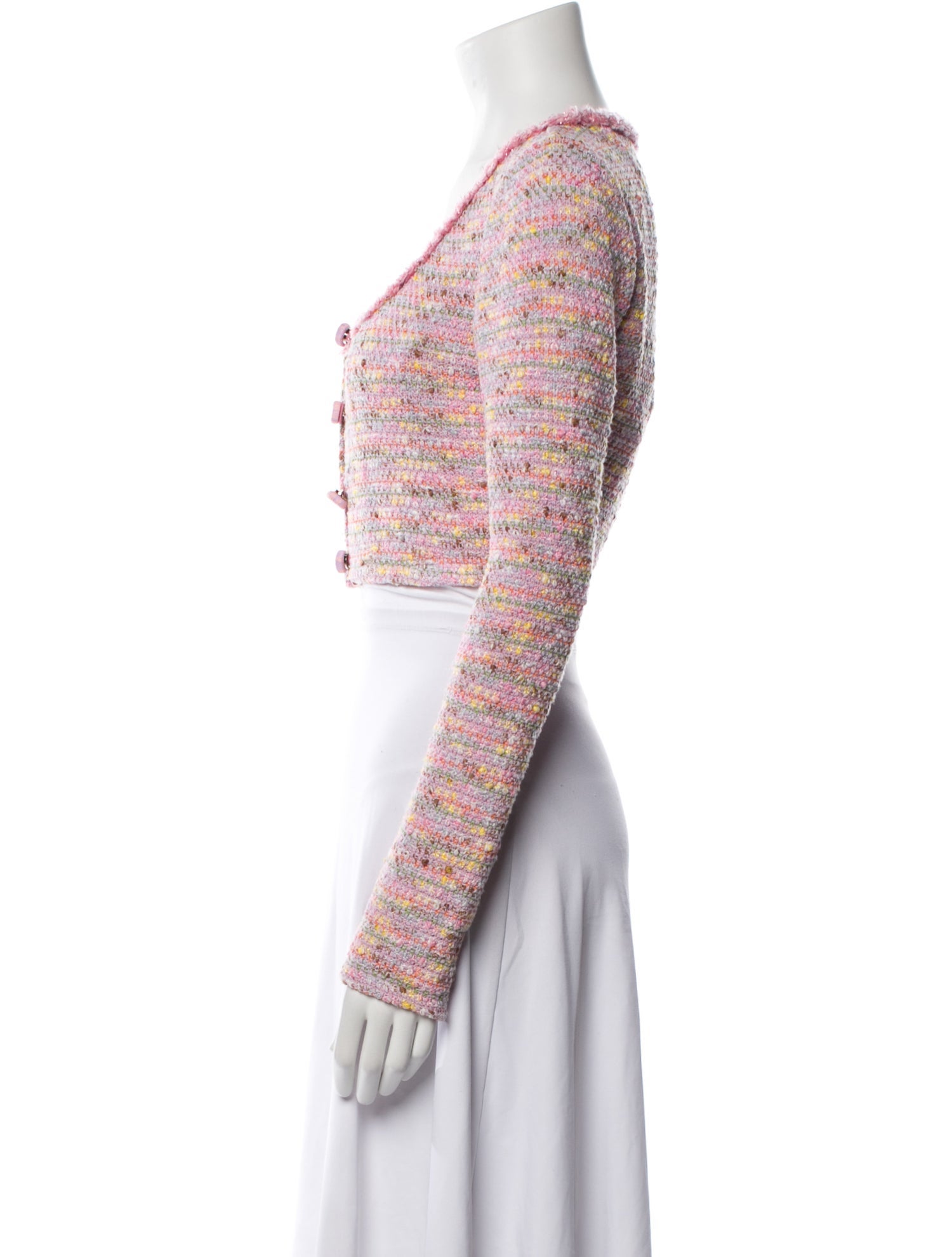 Alexis Tweed Pattern Scoop Neck Sweater