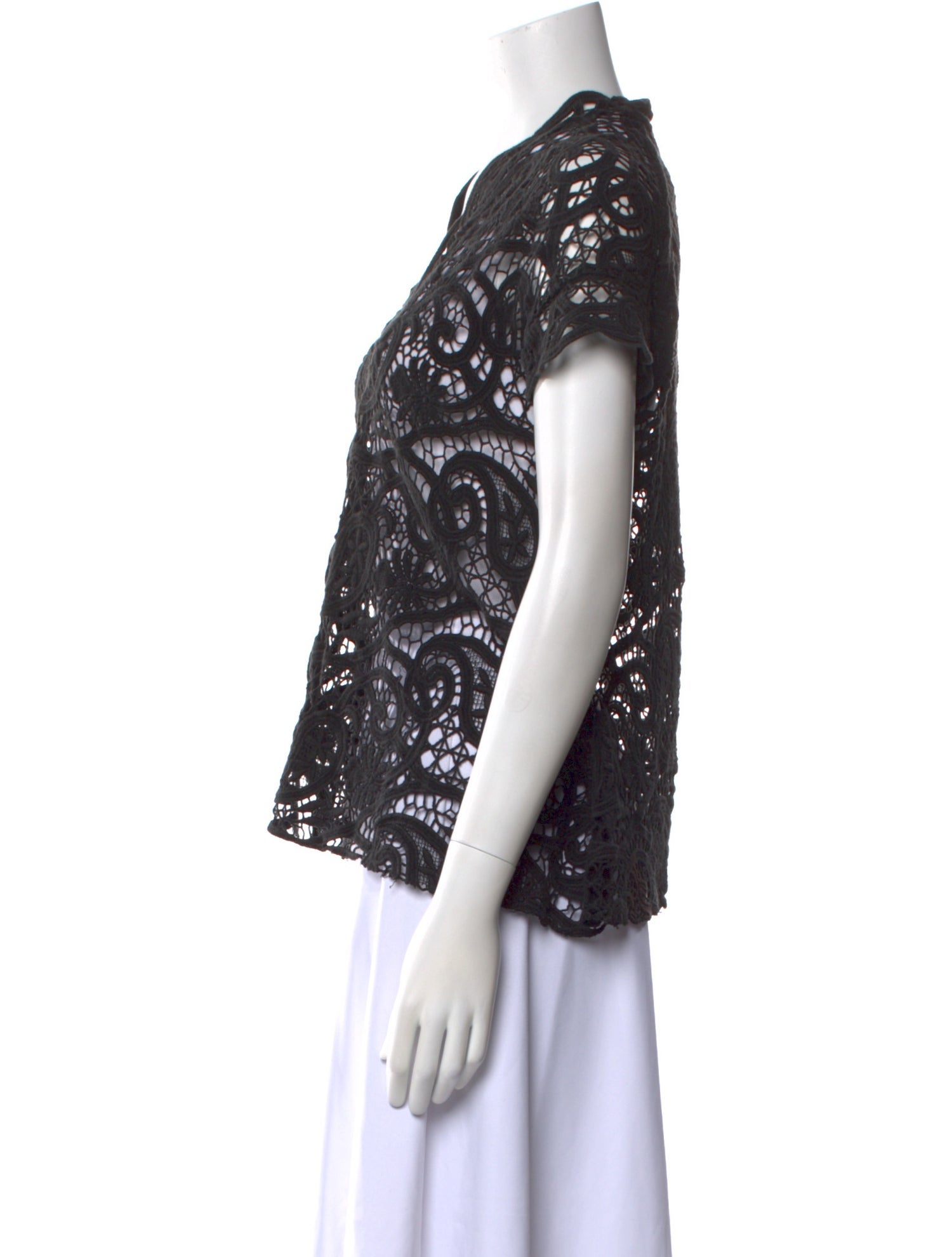 Alexis Lace Pattern V-Neck Blouse