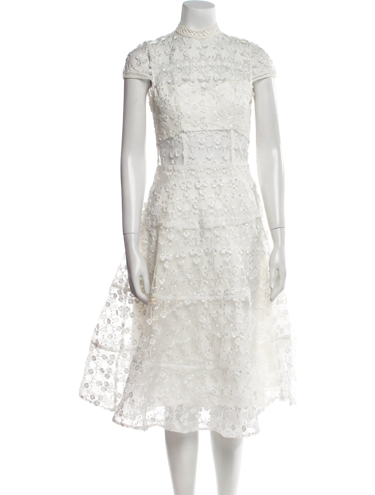 Alexis Lace Pattern Midi Length Dress