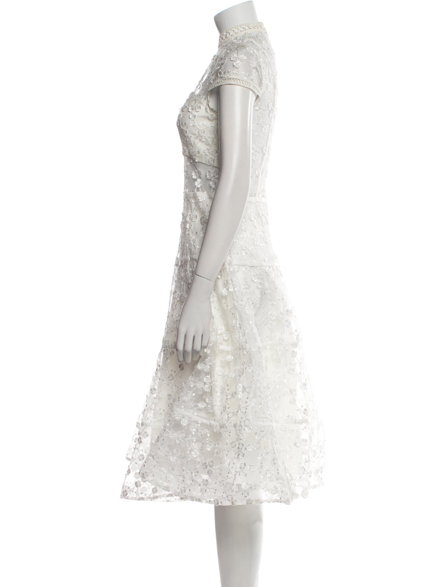 Alexis Lace Pattern Midi Length Dress