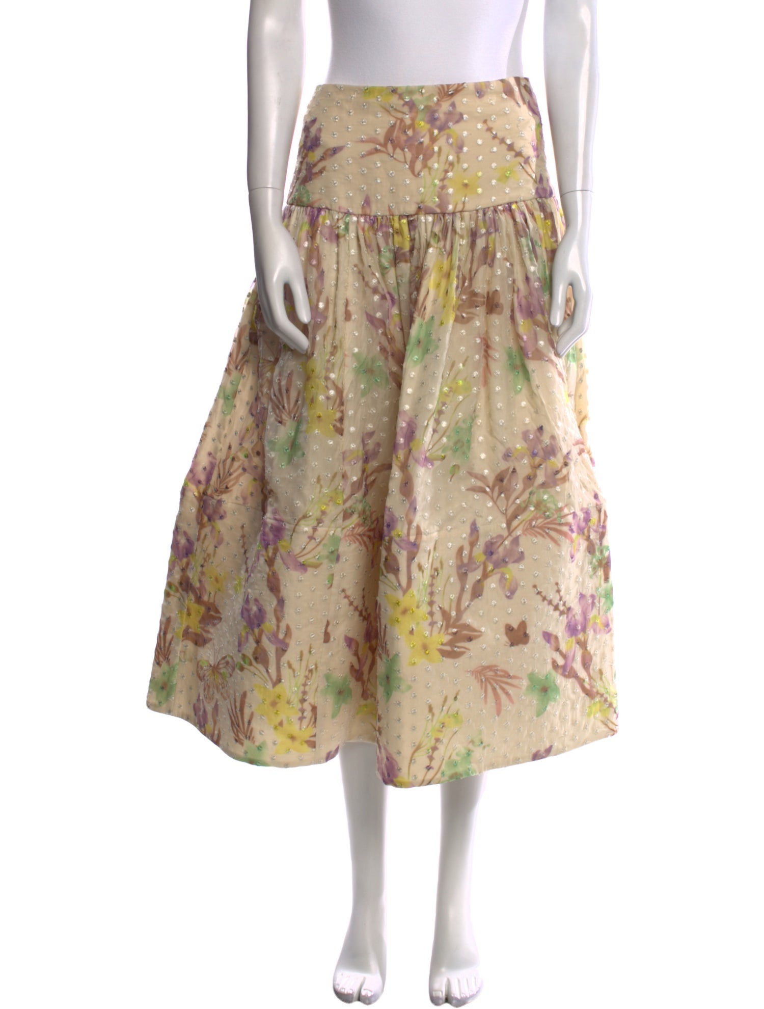 Alexis Floral Print Midi Length Skirt