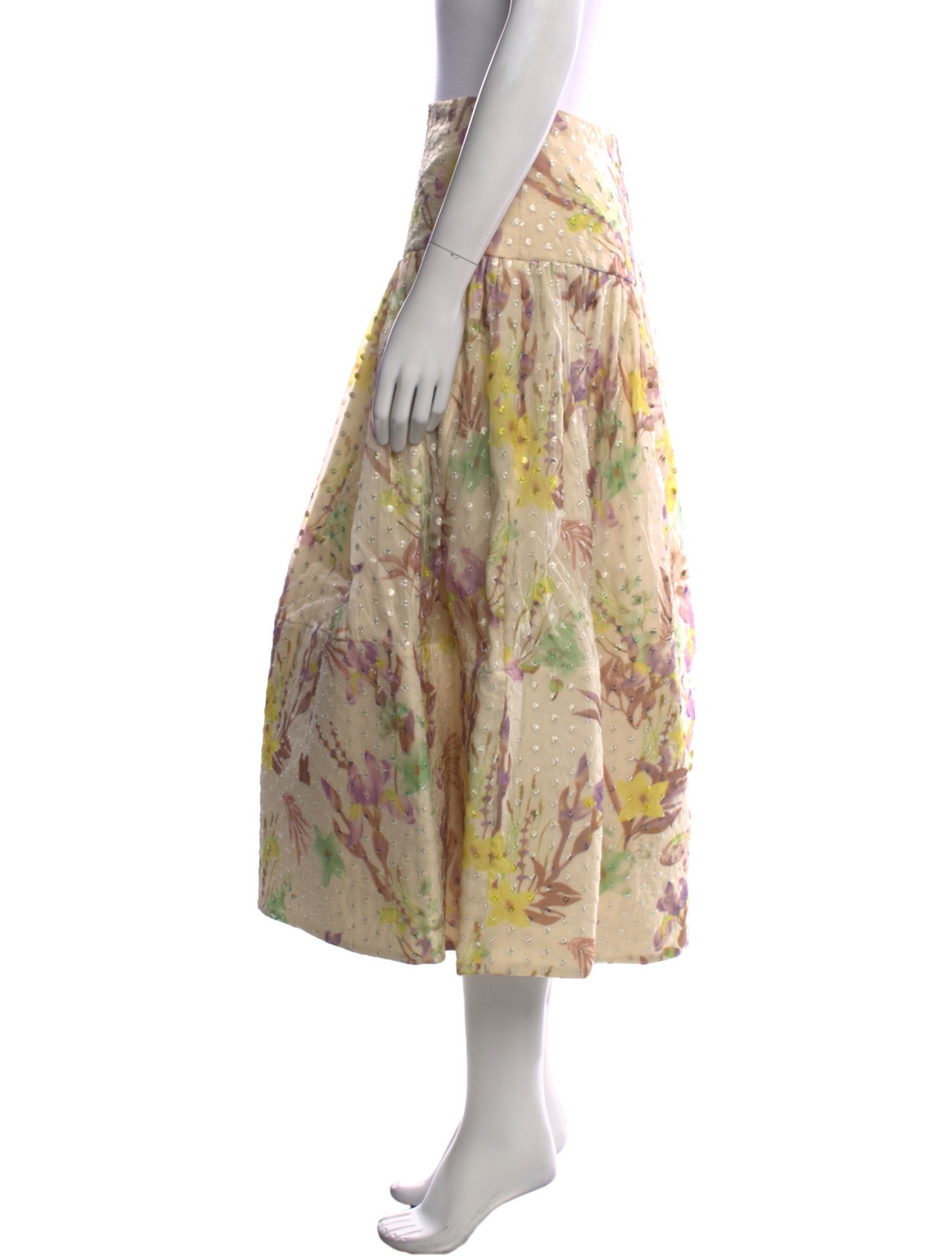 Alexis Floral Print Midi Length Skirt