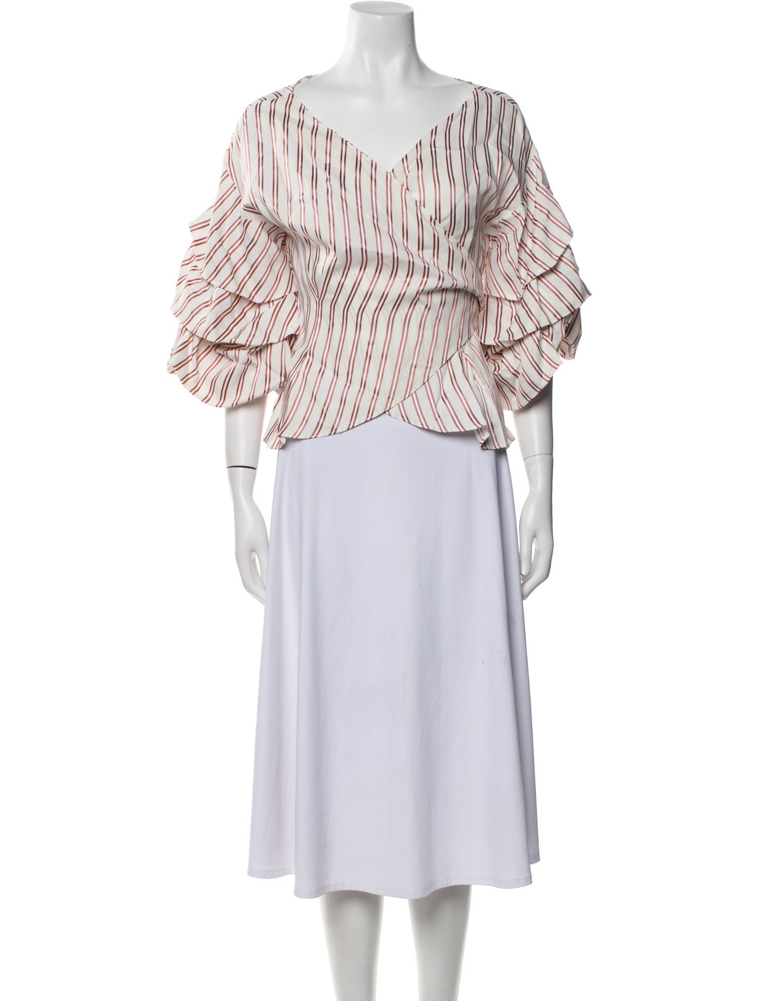 Alexis Striped V-Neck Blouse