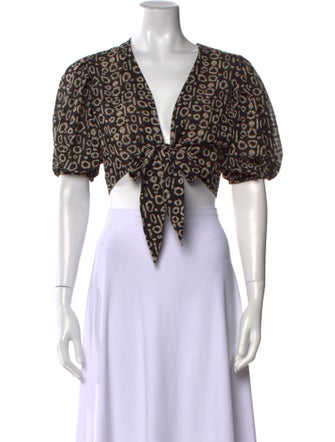 Alexis Floral Print V-Neck Crop Top