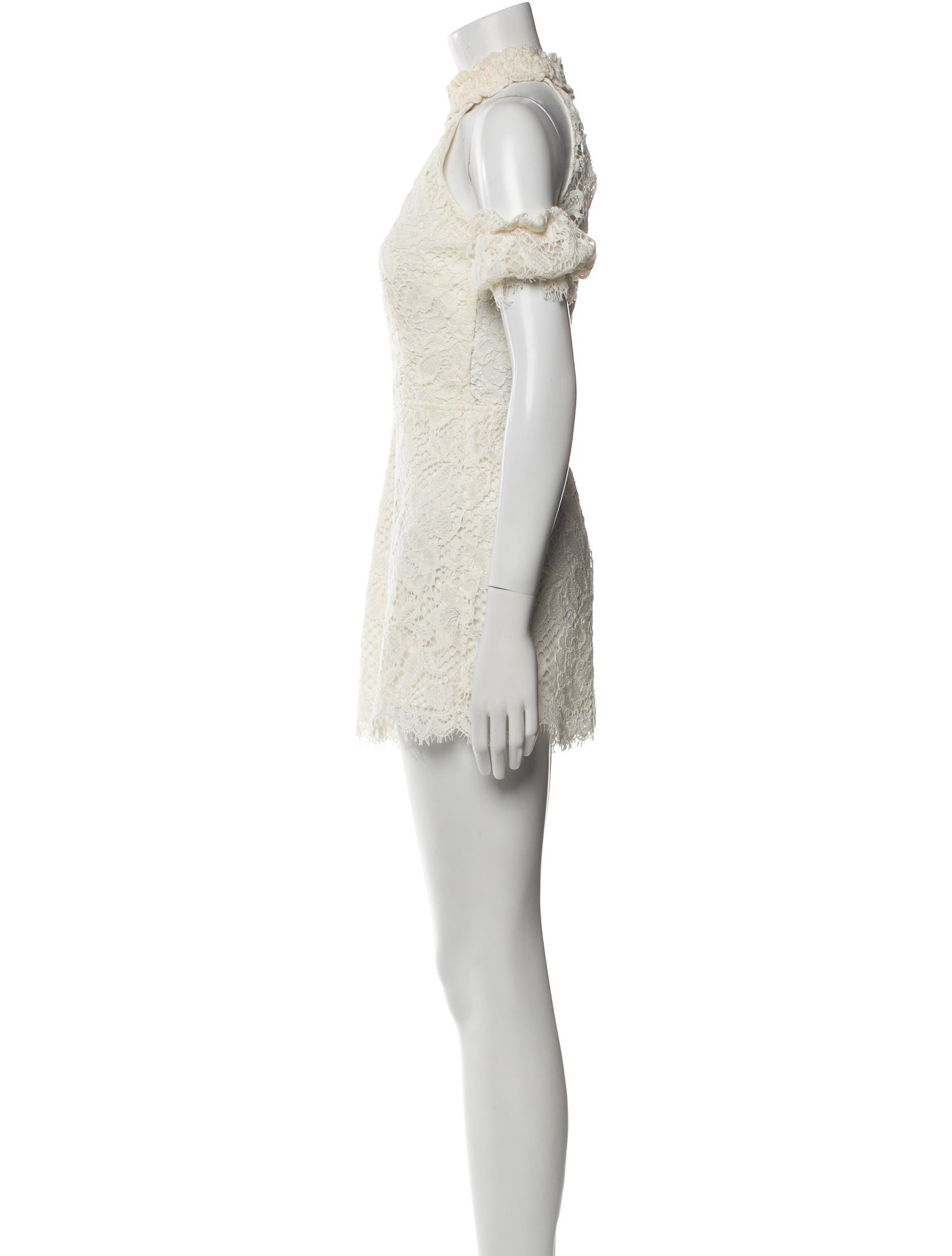 Alexis Lace Pattern Mock Neck Romper