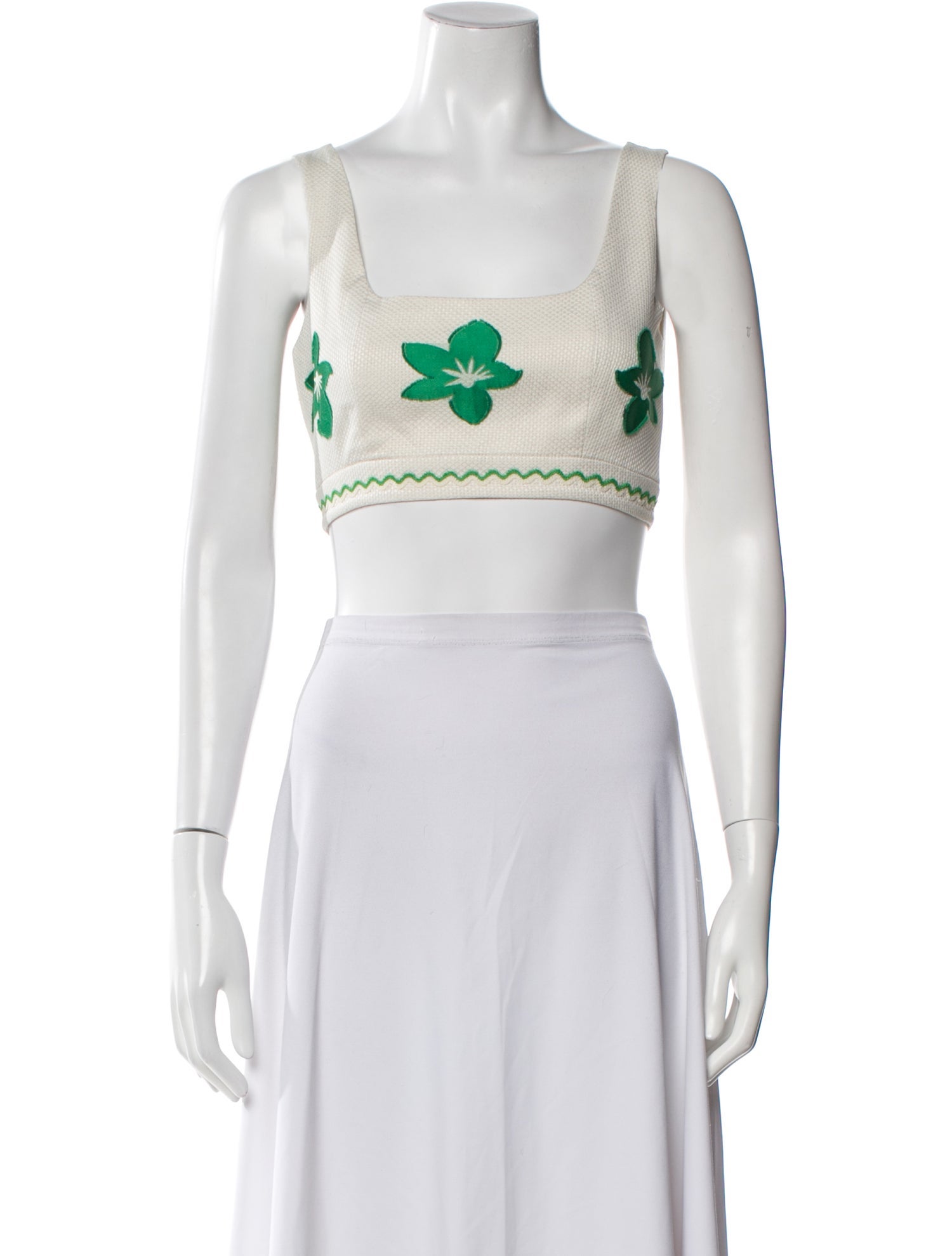 Alexis Patterned Square Neckline Crop Top