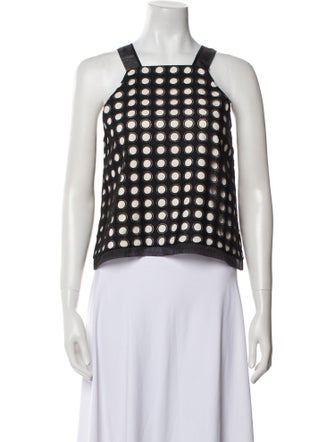Alexis Polka Dot Print Square Neckline Crop Top