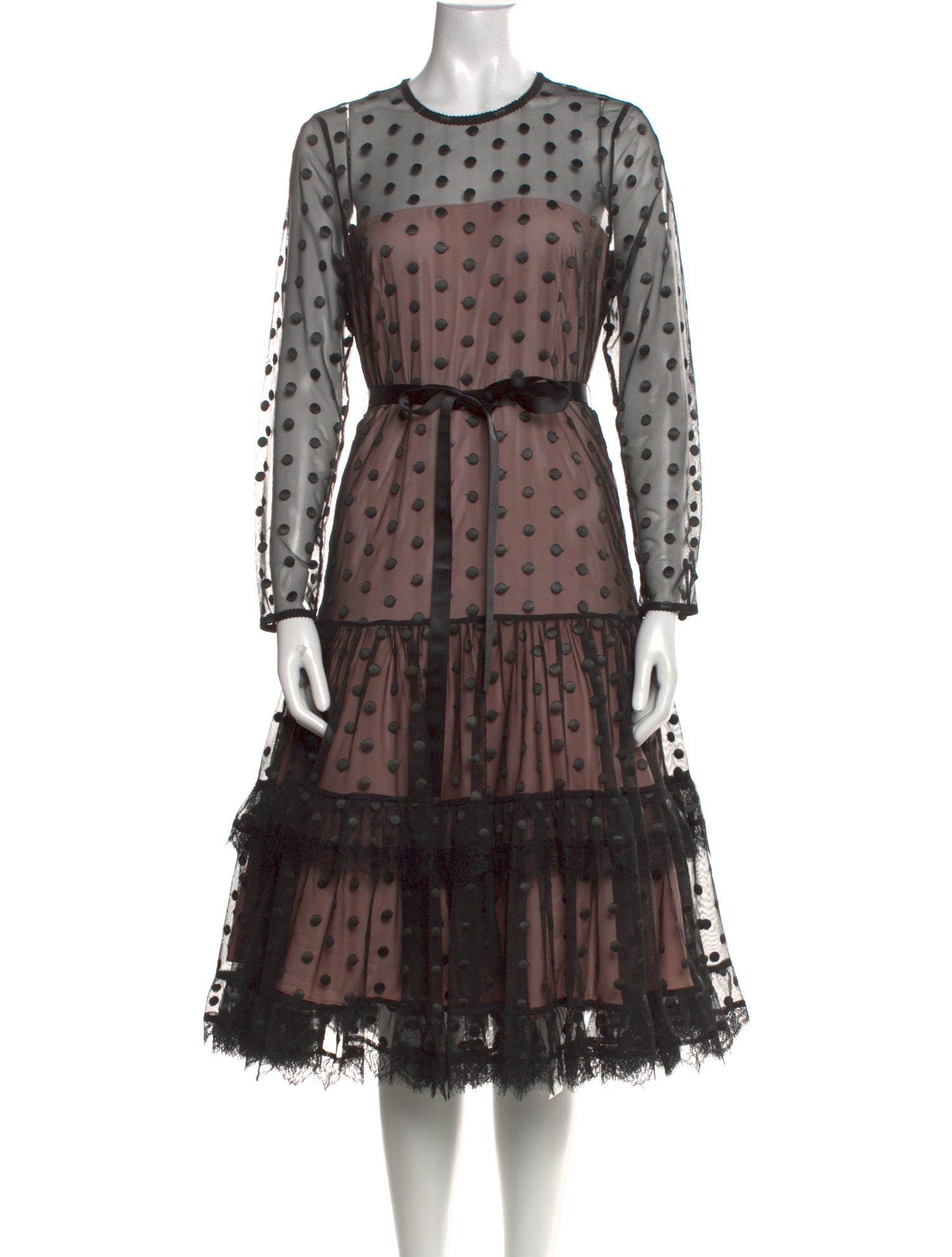 Alexis Polka Dot Print Knee-Length Dress