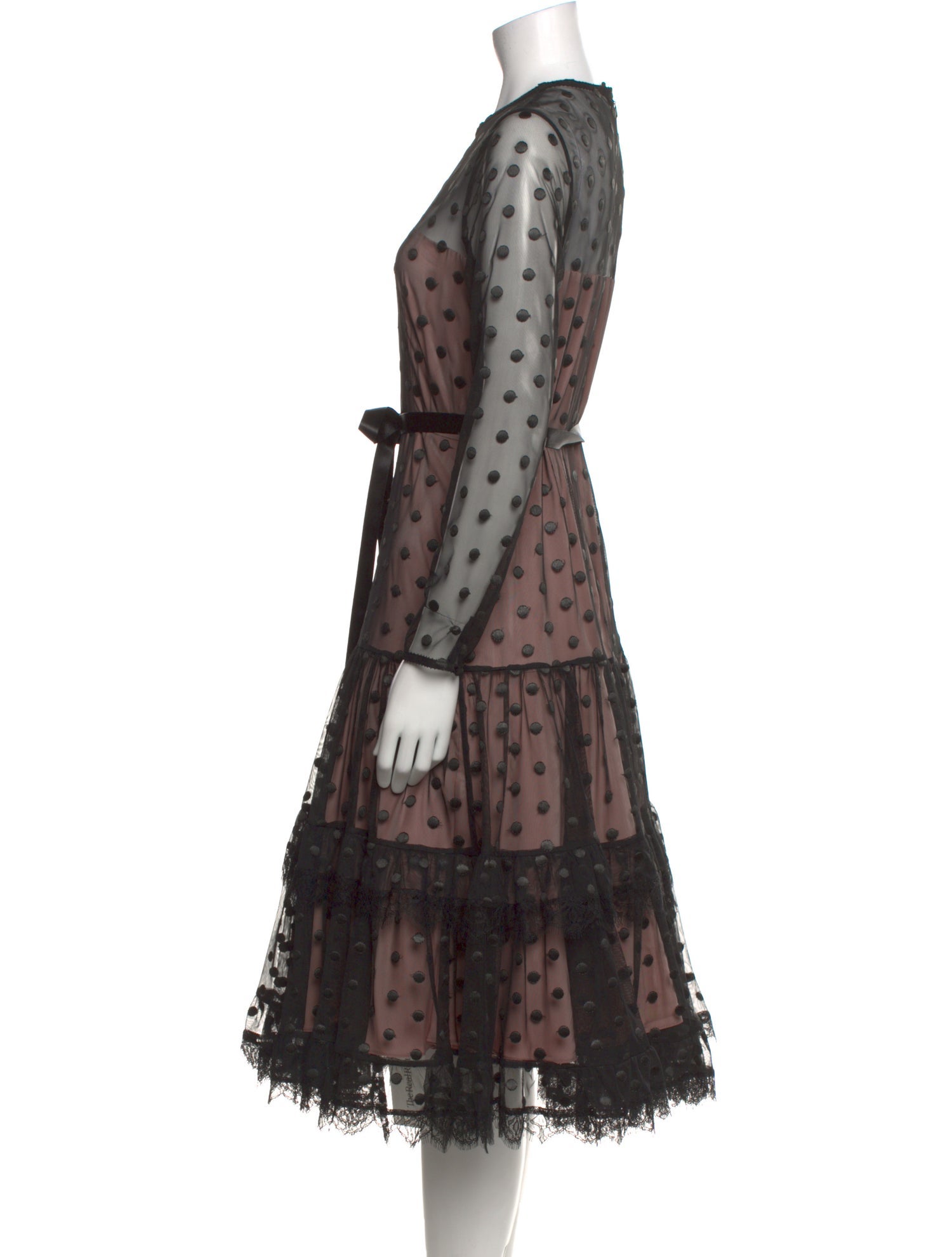 Alexis Polka Dot Print Knee-Length Dress