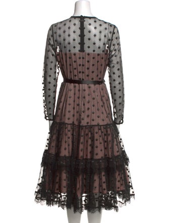 Alexis Polka Dot Print Knee-Length Dress