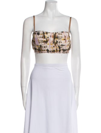 Alexis Linen Printed Crop Top