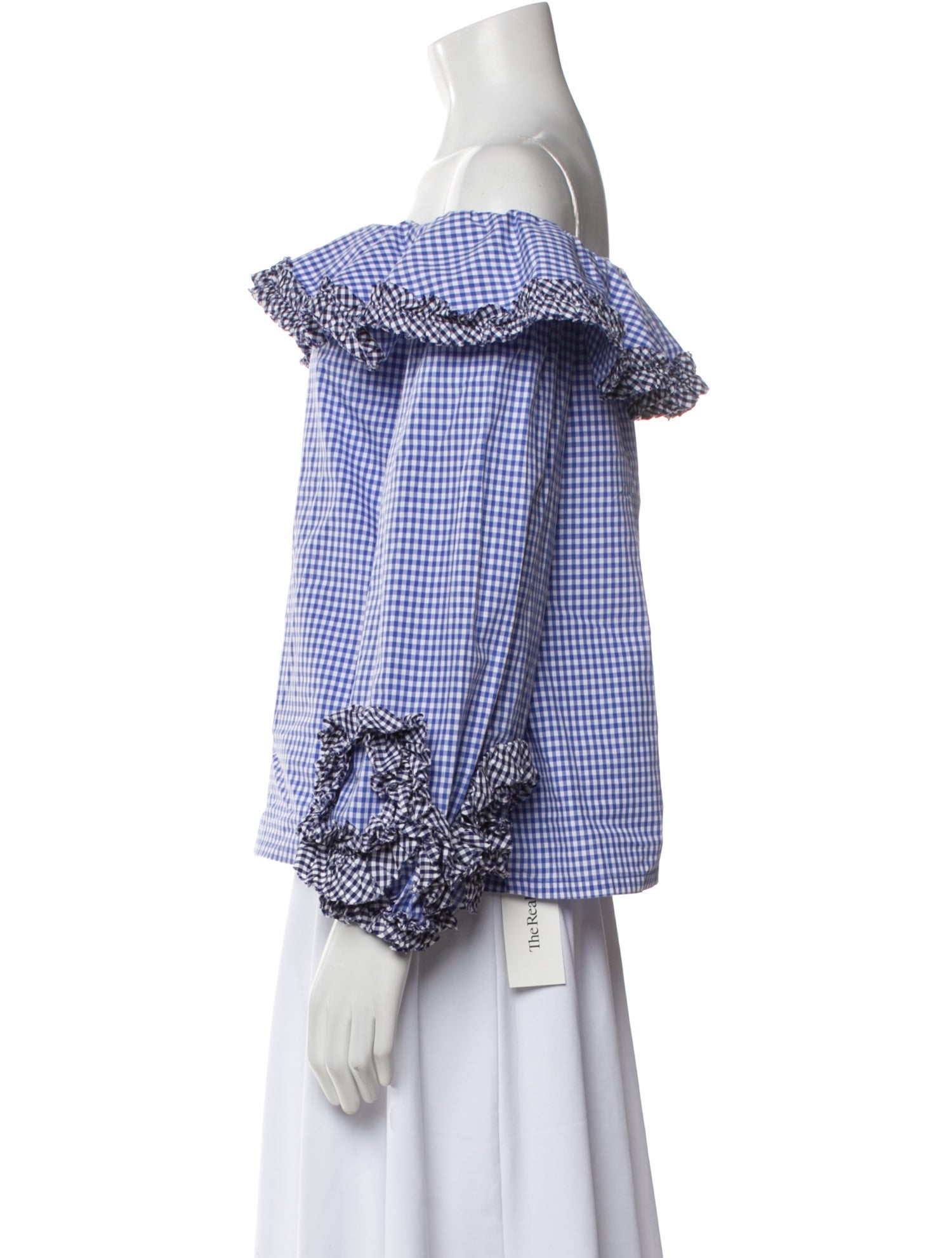 Alexis Plaid Print Off-The-Shoulder Blouse