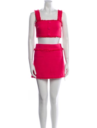 Alexis Raw-Edge Trim Skirt Set