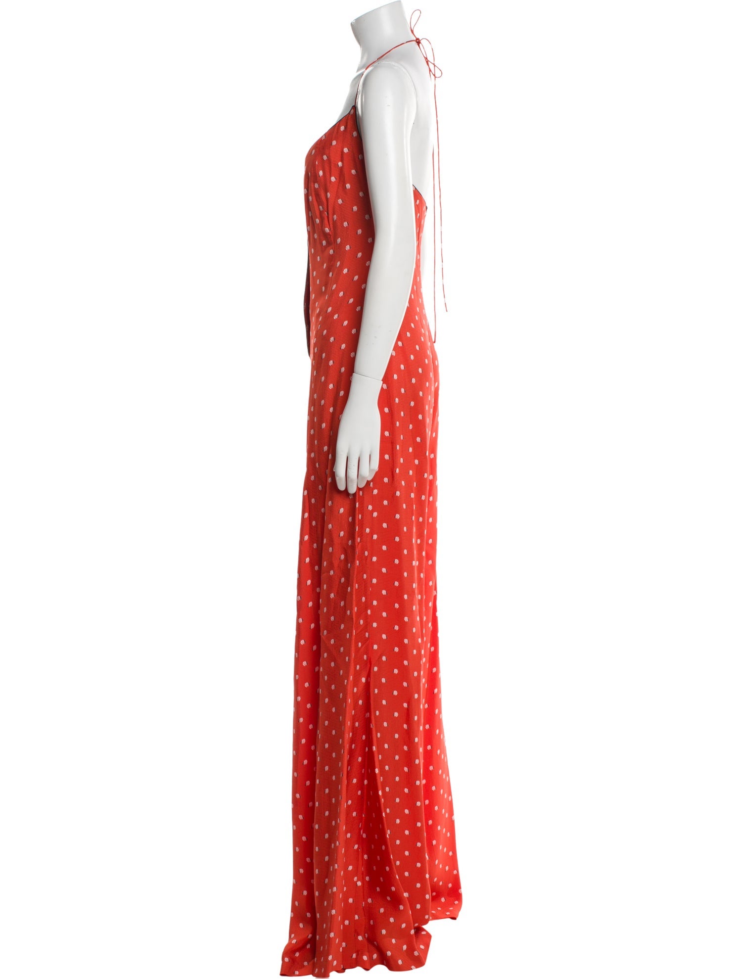 Alexis Polka Dot Print Halterneck Jumpsuit