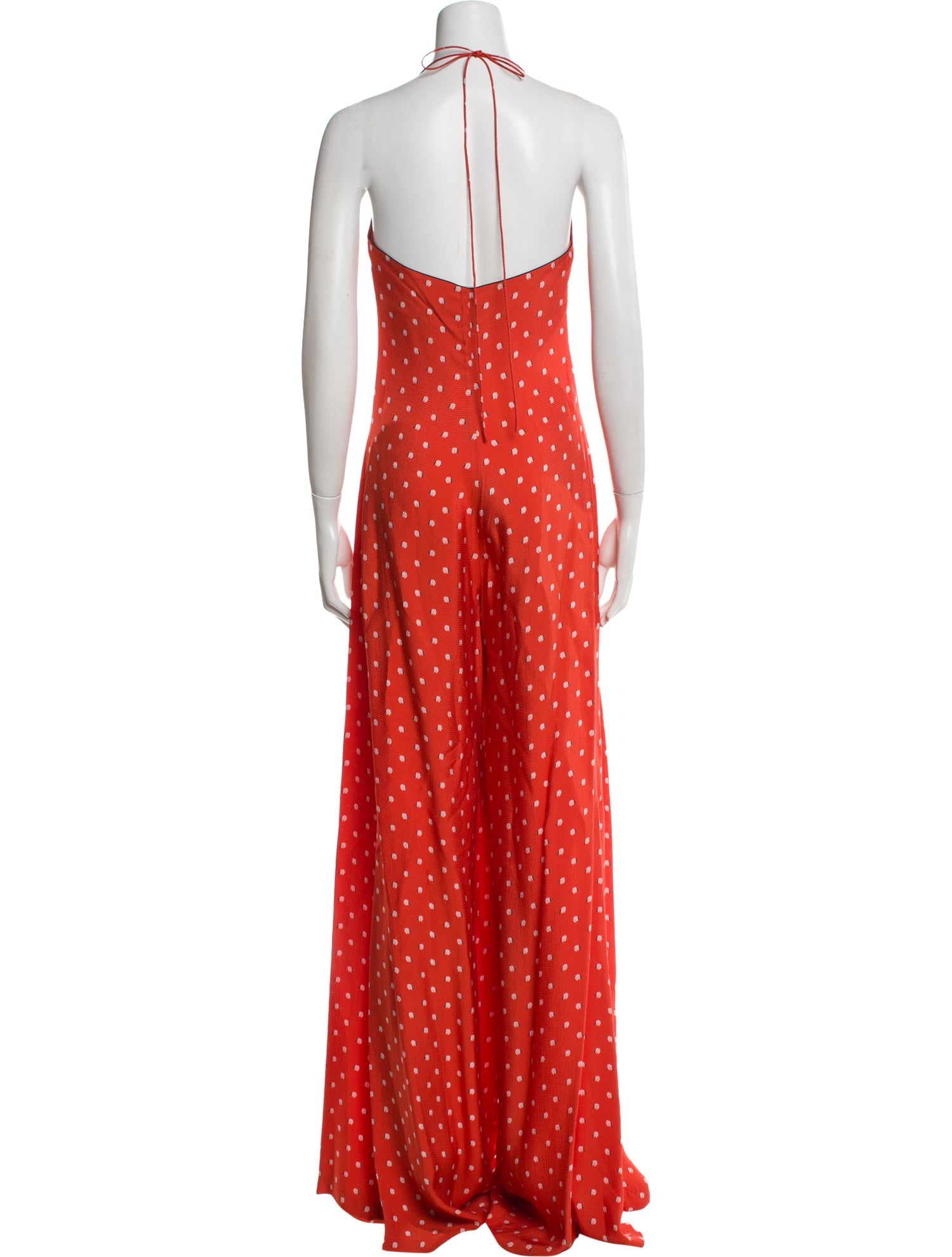Alexis Polka Dot Print Halterneck Jumpsuit