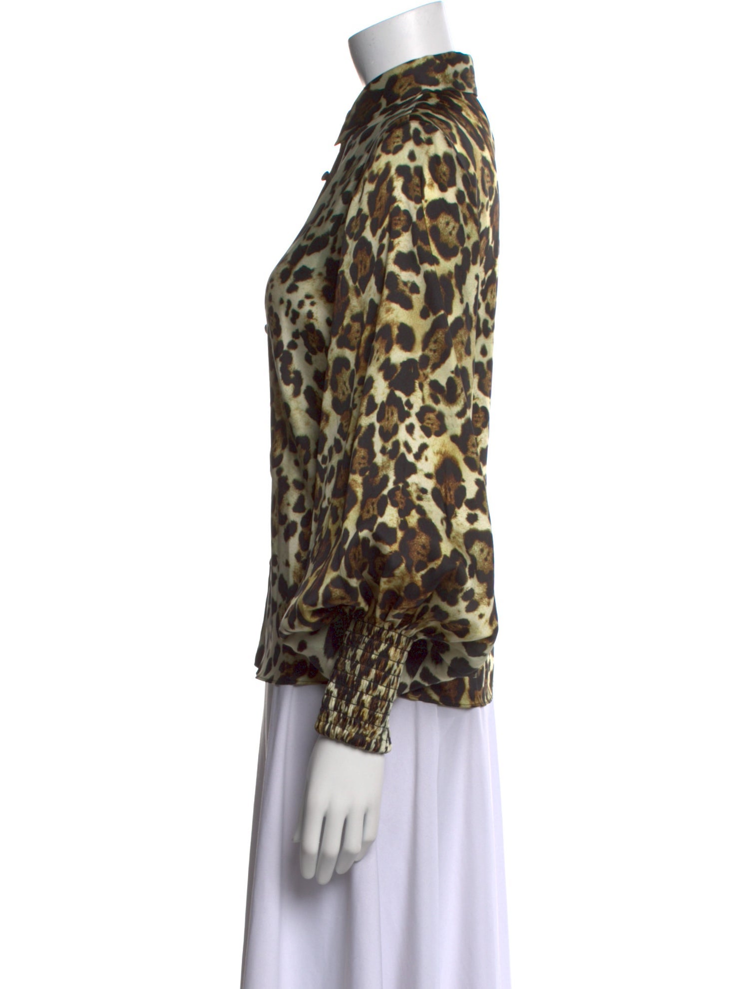 Alexis Animal Print Long Sleeve Button-Up Top w/ Tags