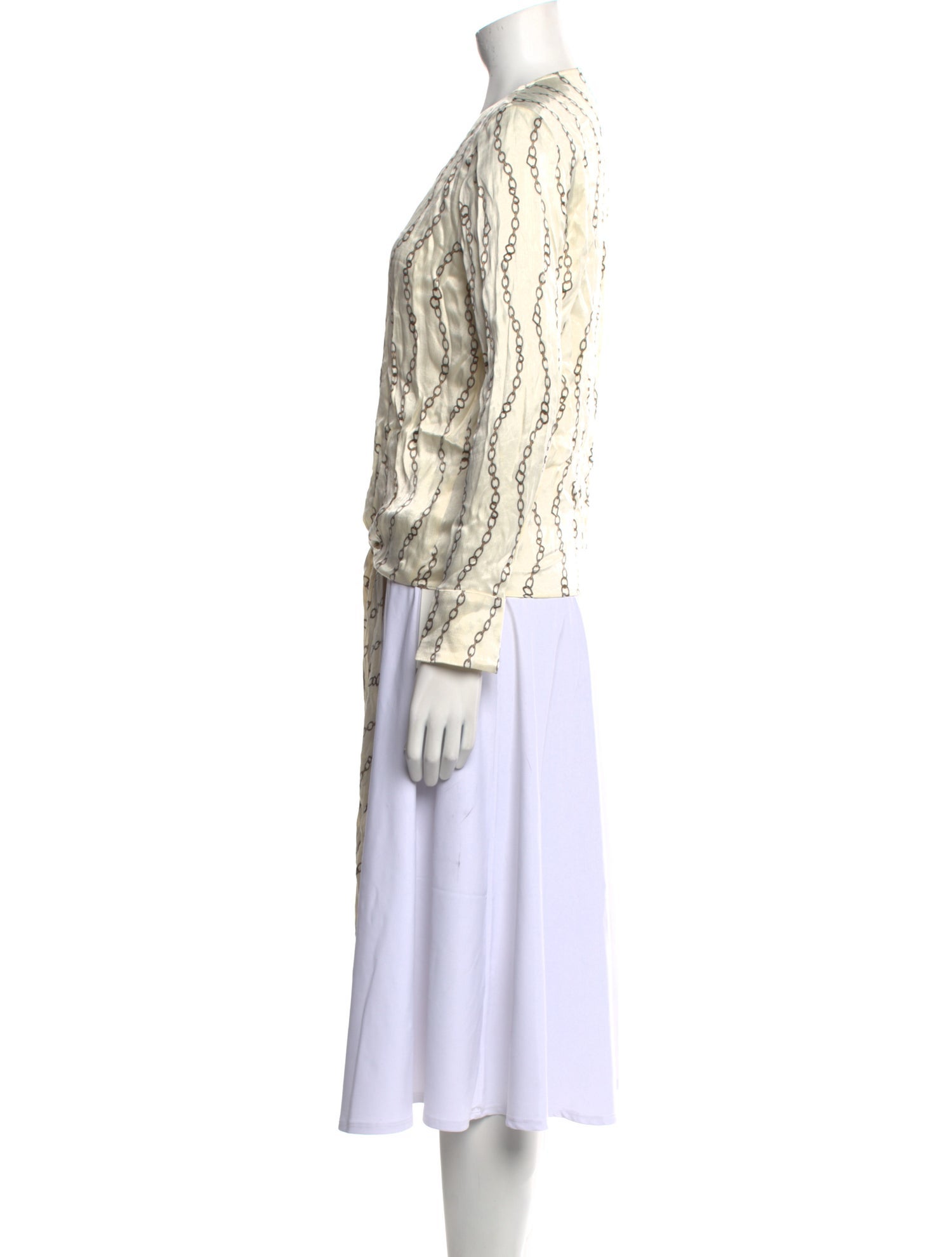 Alexis Printed V-Neck Button-Up Top