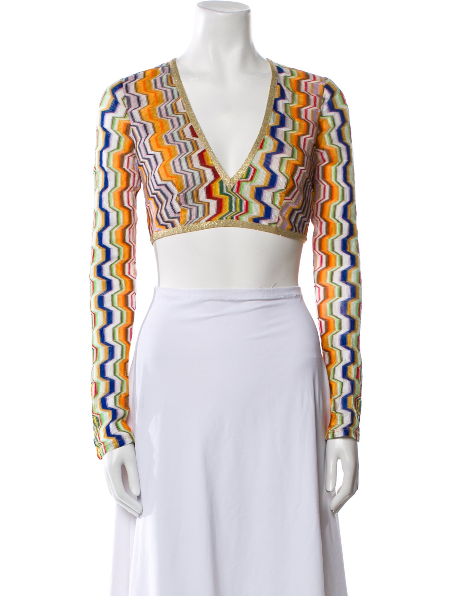 Alexis Printed V-Neck Crop Top w/ Tags