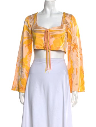 Alexis Printed Square Neckline Crop Top