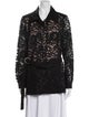 Alexis Lace Pattern Long Sleeve Button-Up Top
