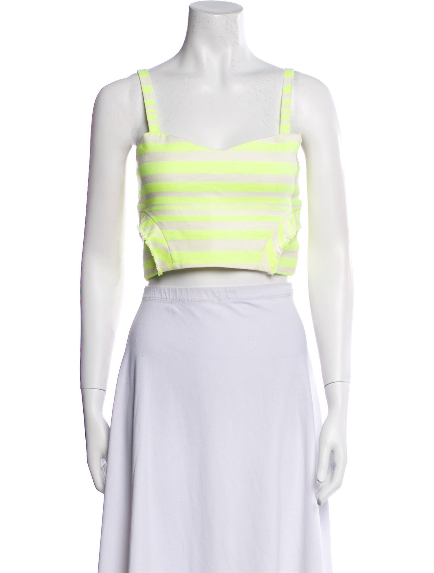 Alexis Striped Square Neckline Crop Top