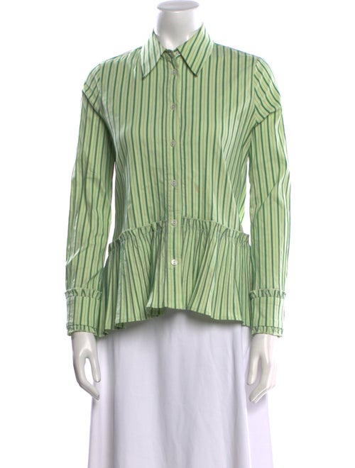 Alexis Striped Three-Quarter Sleeve Button-Up Top