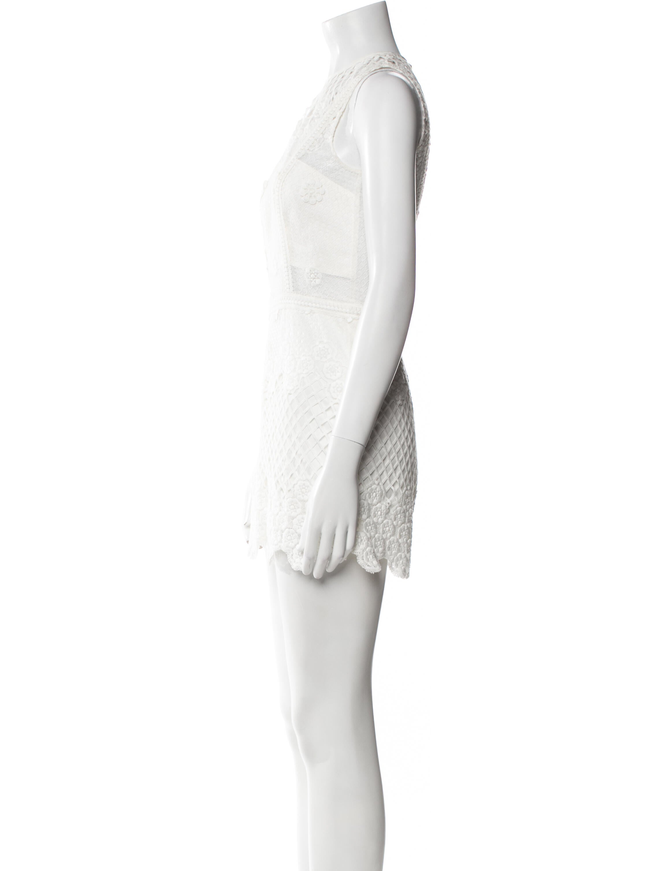 Alexis Lace Pattern Crew Neck Romper